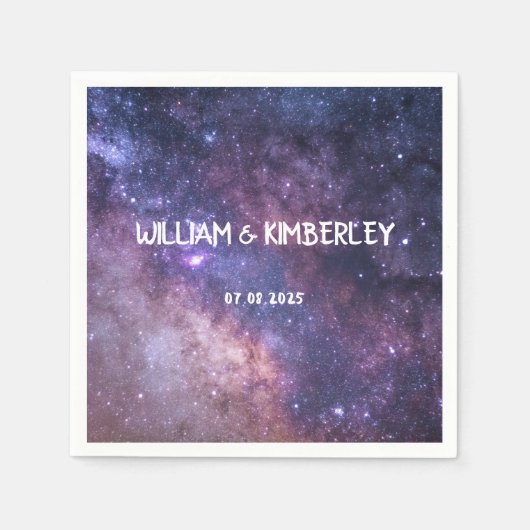 ミルキーウェイスターズスカイ銀河系エレガントウェディング スタンダードカクテルナプキン (正面)