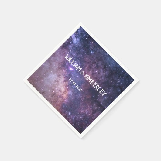 ミルキーウェイスターズスカイ銀河系エレガントウェディング スタンダードカクテルナプキン (角)