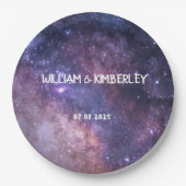 ミルキーウェイスターズスカイ銀河系エレガントウェディング ペーパープレート (正面)
