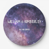 ミルキーウェイスターズスカイ銀河系エレガントウェディング ペーパープレート (正面)