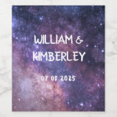 ミルキーウェイスターズスカイ銀河系エレガントウェディング ワインラベル (シングルラベル)