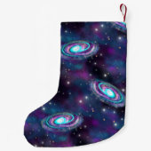 ミルキーウェイ銀河系 |コズミックブルーパープルピンク スモールクリスマスストッキング (裏面)