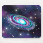 ミルキーウェイ銀河系 |コズミックブルーパープルピンク マウスパッド (正面)