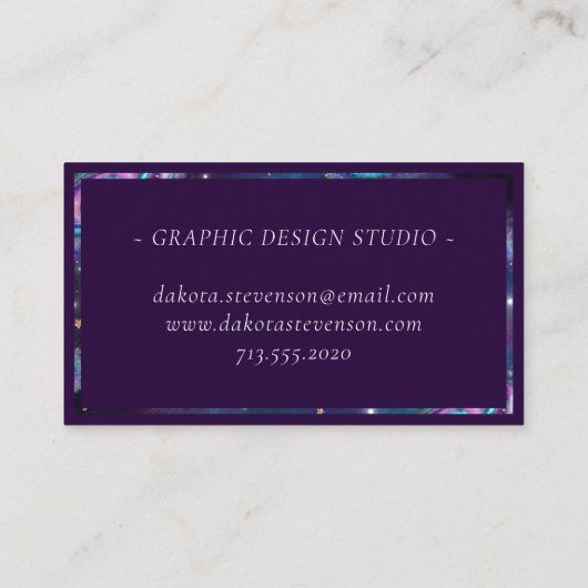 ミルキーウェイ銀河系 |コズミックブルーパープルピンク 名刺 (裏面)