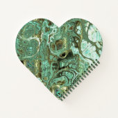 ミルキーティール(緑がかった色)とタンフェイクマーブルハート手帳 ノートブック (裏面)