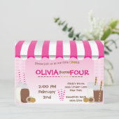 ミルクおよびクッキーの誕生日のパーティの招待状 招待状 (スタンド正面)