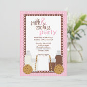 ミルクおよびクッキーの誕生日のパーティの招待状 招待状 (スタンド正面)