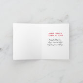 ミルクおよびクッキーを持つおもしろいなダックスフント犬サンタ シーズンカード (内部)