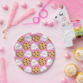 ミルクおよびクッキーパターン ペーパープレート