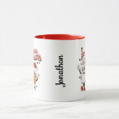 ミルクとおもしろいクッキーのクリスマスマグカップ マグカップ (中央)