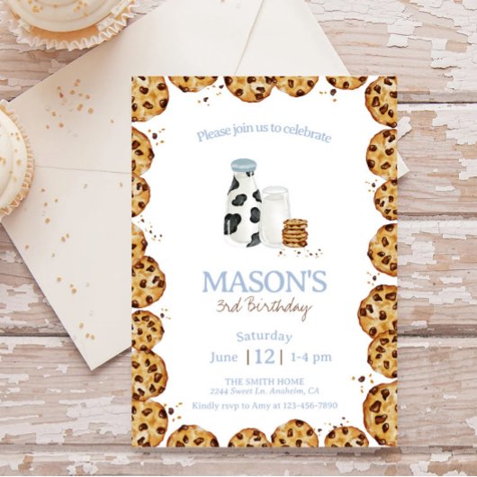 ミルクとクッキーがブルーバースデーパーティーを崩壊 招待状