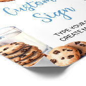 ミルクとクッキーのカスタムテーブルの署名の誕生日パーティー ポスター (角)