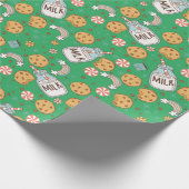 ミルクとクッキーのクリスマスパターン ラッピングペーパー (角)