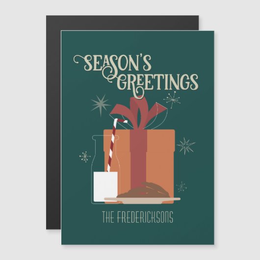 ミルクとクッキーのクリスマスプレゼントアイディアヴィンテージグリーン (正面/裏面)