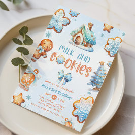 ミルクとクッキーのクリスマスボーイ誕生日 招待状