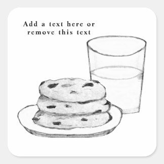 ミルクとクッキーのスケッチ スクエアシール