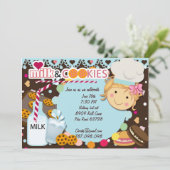 ミルクとクッキーのチョコレートガールズバースデーパーティー 招待状 (スタンド正面)