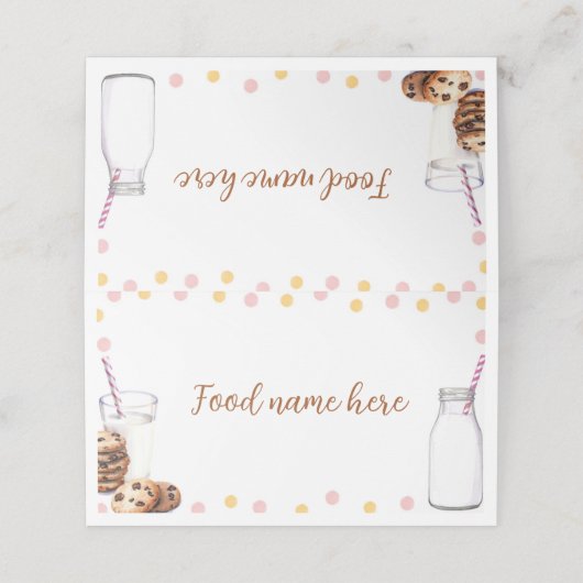 ミルクとクッキーのテント座席表誕生日パーティー プレイスカード (外部開封)