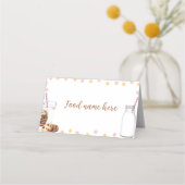 ミルクとクッキーのテント座席表誕生日パーティー プレイスカード (裏面)