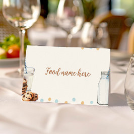 ミルクとクッキーのテント座席表誕生日パーティー プレイスカード