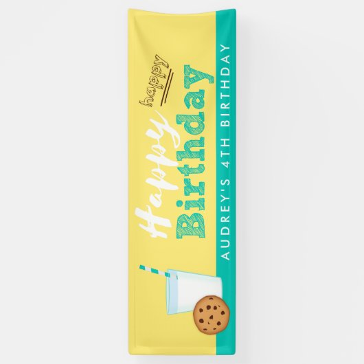 ミルクとクッキーのハッピーバースデー 横断幕 (縦)