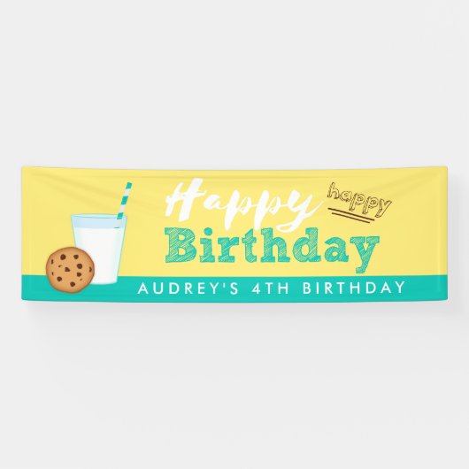 ミルクとクッキーのハッピーバースデー 横断幕 (横)