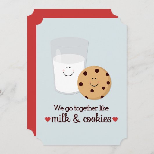 ミルクとクッキーのバレンタインデーフラットカード シーズンカード (正面/裏面)