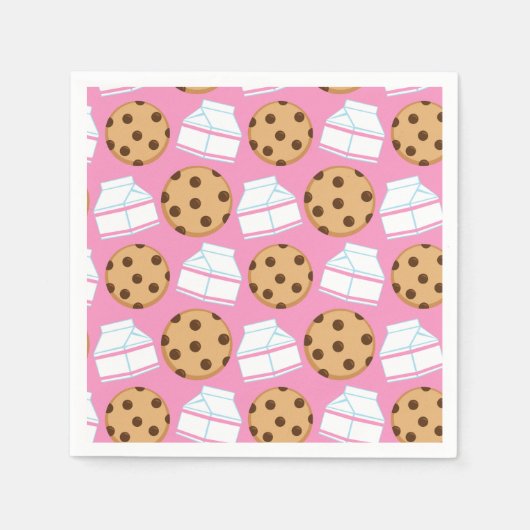 ミルクとクッキーのパターン スタンダードカクテルナプキン (正面)