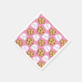 ミルクとクッキーのパターン スタンダードカクテルナプキン (角)