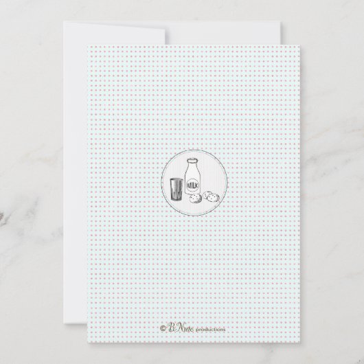 ミルクとクッキーのパーティの招待状 招待状 (裏面)