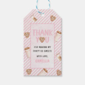 ミルクとクッキーのピンクの最初の誕生日パーティー ギフトタグ (正面)