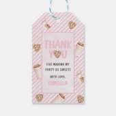 ミルクとクッキーのピンクの最初の誕生日パーティー ギフトタグ (裏面)