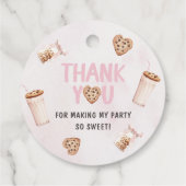 ミルクとクッキーのピンクの最初の誕生日パーティー フェイバータグ (裏面)