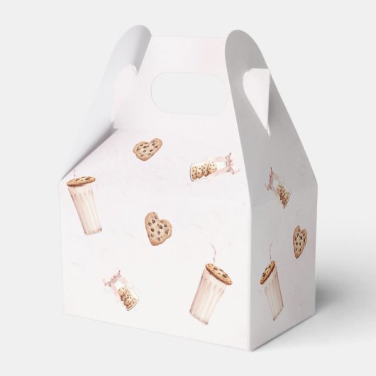ミルクとクッキーのピンクの最初の誕生日パーティー フェイバーボックス (裏面サイド)