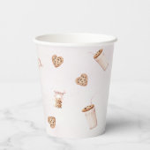 ミルクとクッキーのピンクの最初の誕生日パーティー 紙コップ (裏面)