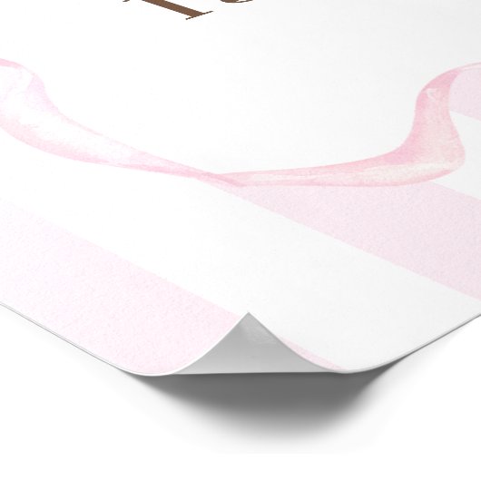 ミルクとクッキーのピンクの誕生日パーティー歓迎サイン ポスター (角)