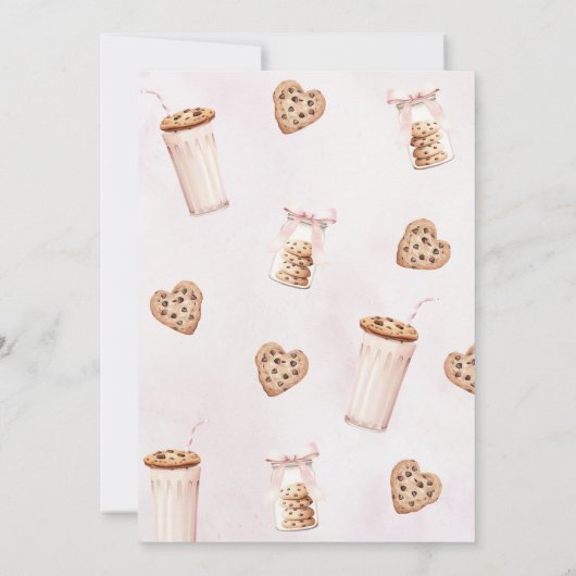 ミルクとクッキーのピンクの誕生日パーティー サンキューカード (裏面)