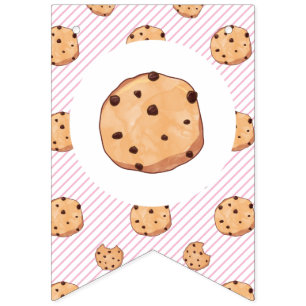 ミルクとクッキーのピンクの誕生日 バンティングフラッグ