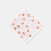 ミルクとクッキーのピンクストライプの誕生日パーティー スタンダードカクテルナプキン (角)