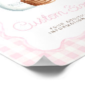 ミルクとクッキーのピンクベビーシャワーテーブルシンボルや象徴 ポスター (角)