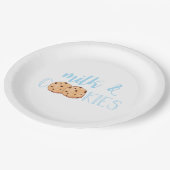 ミルクとクッキーのブルーバースデーパーティー ペーパープレート (アングル)