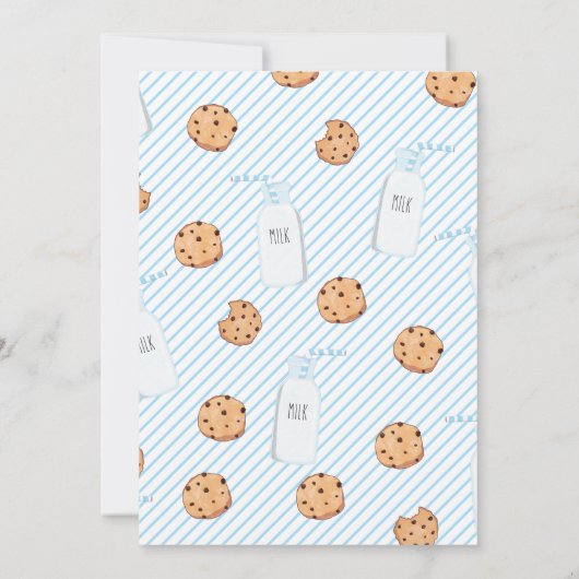 ミルクとクッキーのブルーボーイファースト誕生日 招待状 (裏面)