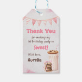 ミルクとクッキーの女の子の最初の誕生日パーティー ギフトタグ (正面)