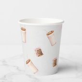 ミルクとクッキーの女の子の最初の誕生日パーティー 紙コップ (裏面)