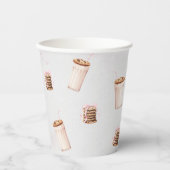 ミルクとクッキーの女の子の最初の誕生日パーティー 紙コップ (正面)