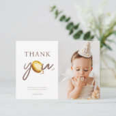 ミルクとクッキーの最初の誕生日パーティーの写真 サンキューカード (スタンド正面)