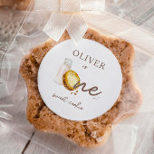 ミルクとクッキーの最初の誕生日パーティーの招待 ラウンドシール