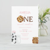 ミルクとクッキーの最初の誕生日パーティーへの招待 招待状 (スタンド正面)