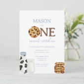 ミルクとクッキーの最初の誕生日パーティーへの招待 招待状 (スタンド正面)