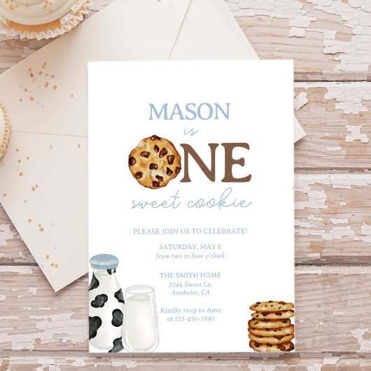 ミルクとクッキーの最初の誕生日パーティーへの招待 招待状